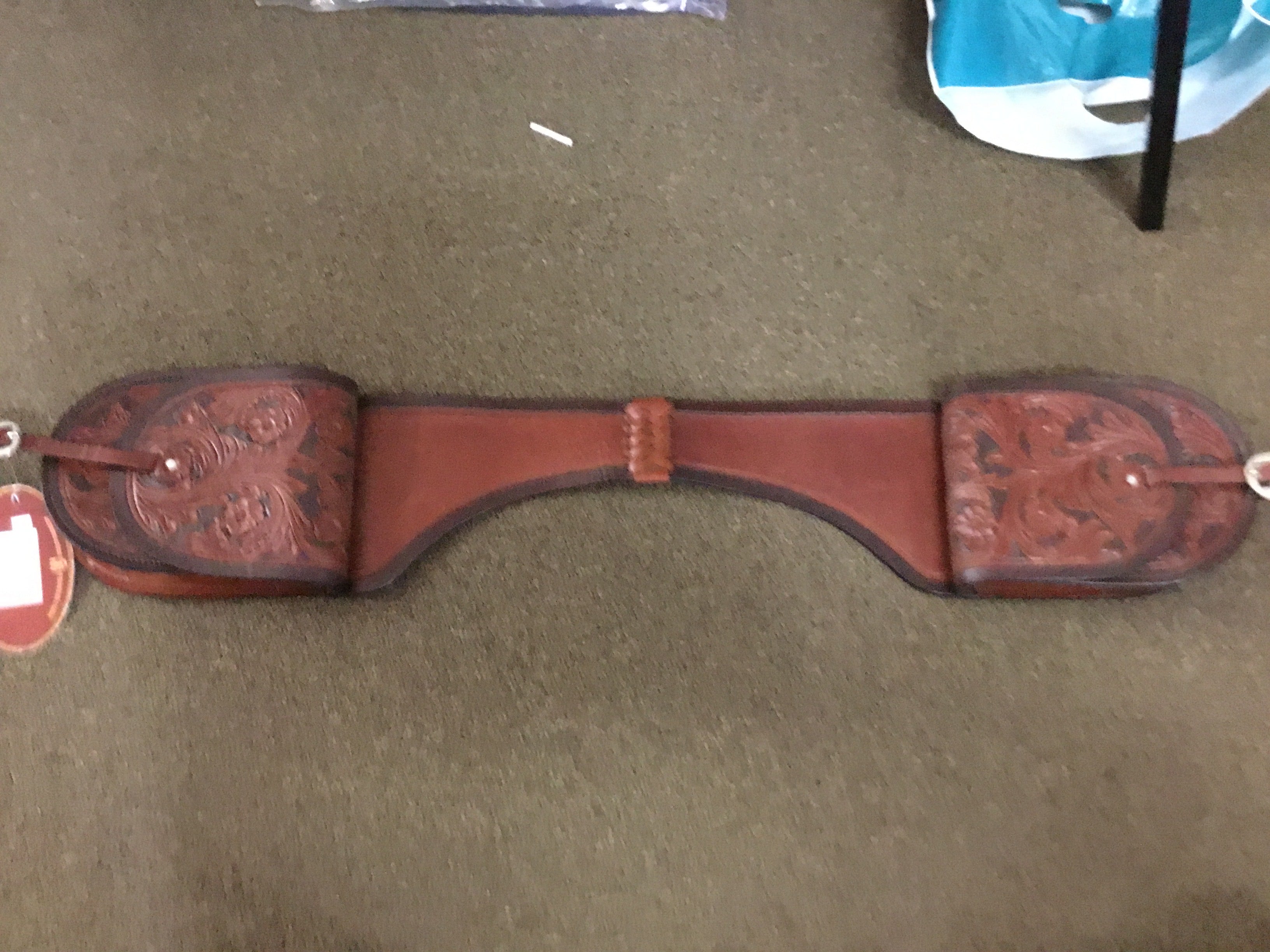 Fort Worth Leather Tooled Saddle Bag