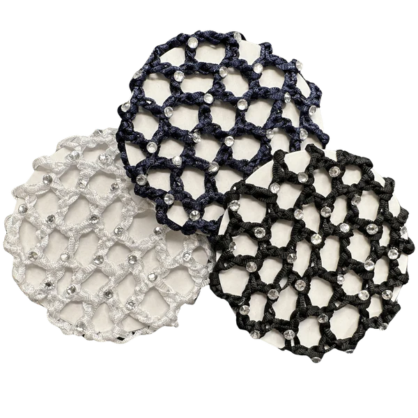 Hamag Crocheted Hair Bun Net with Diamontes