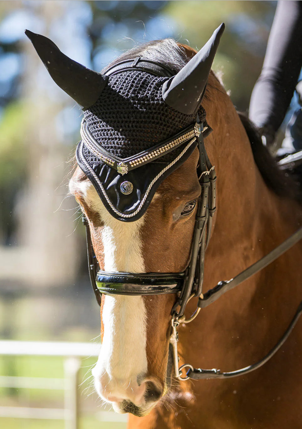 Bare equestrian signature ear bonnet