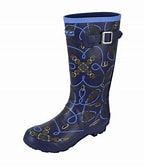 Thomas Cook Deloraine Gumboots Navy with Horse Print