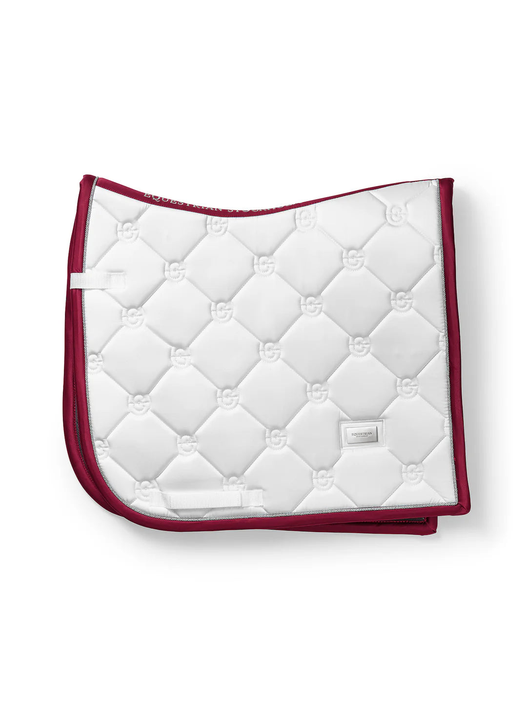 Equestrian Stockholm White Pefection & Bordeaux Dressage Saddle Pad