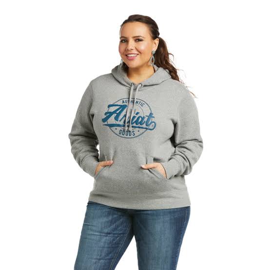 Ariat Real Graphic Logo Hoodie Heather Grey