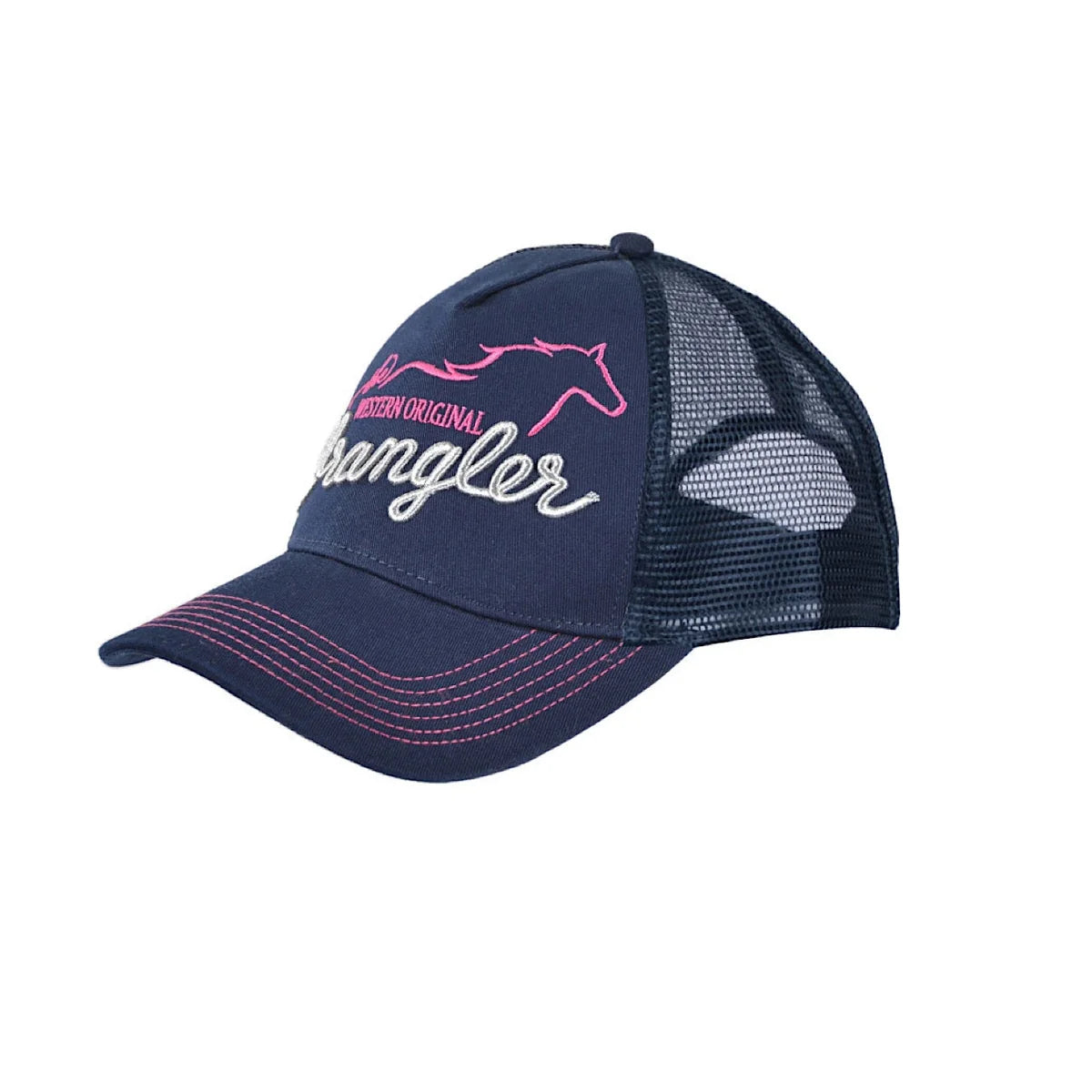 Wrangler Logo Trucker Cap Navy & Pink