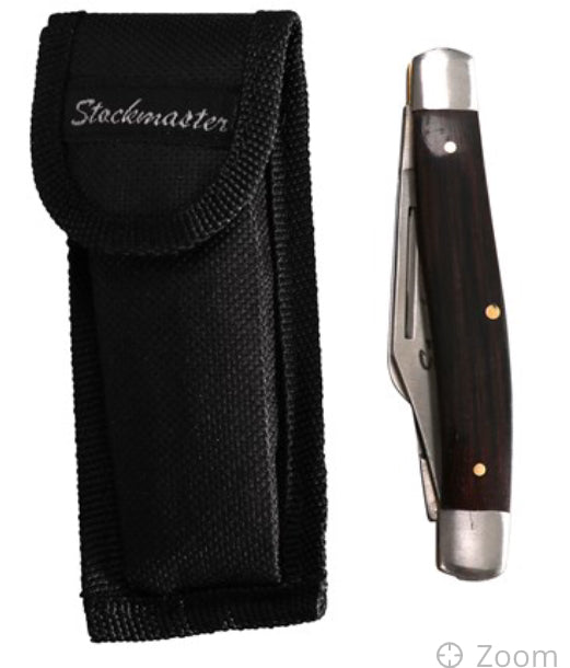 Stockmaster 3 Blade 4” Knife with Nylon Pouch