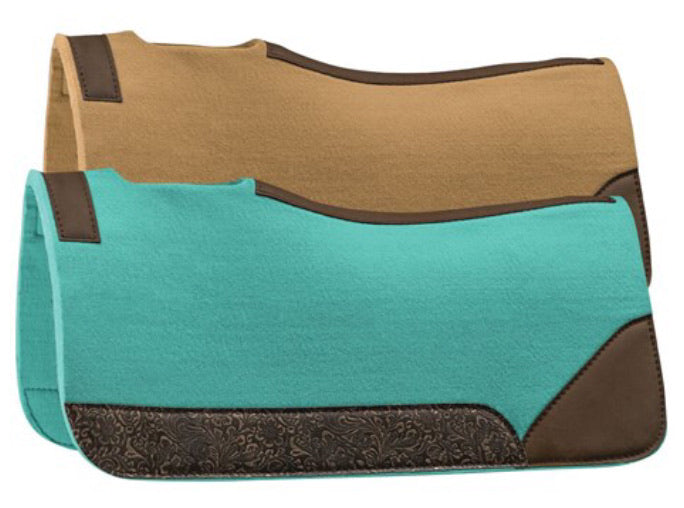 Fort Worth Antique Tooled Felt Saddle Pad