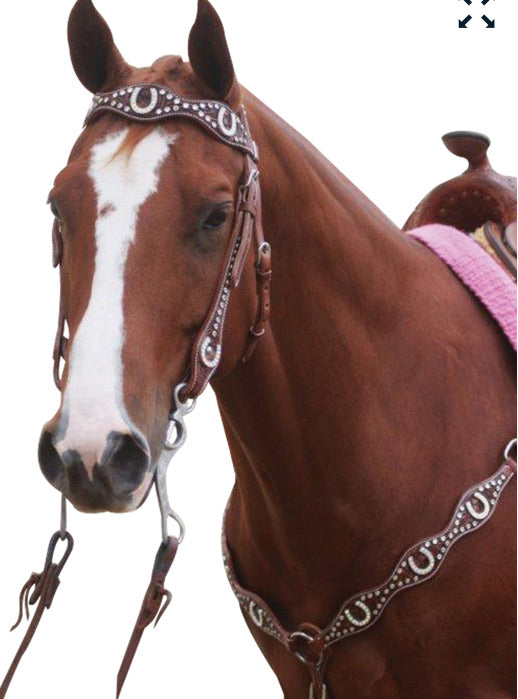 NEW Navaho Horseshoe Bling Western Breastplate
