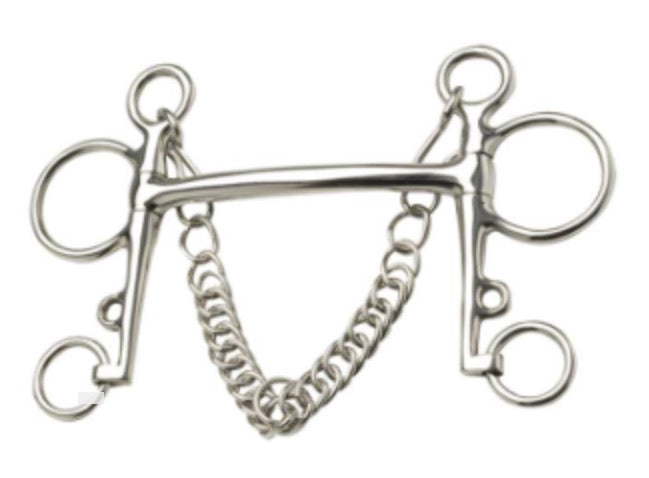 JP Korsteel Stainless Steel Mullen Mouth Pelham Bit 5.5”