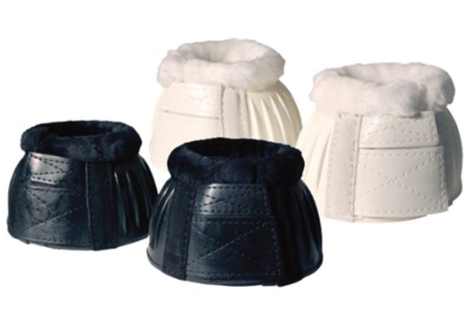 STC Equi Guard Ribbed Bell Boots with Fleece and Double Velcro