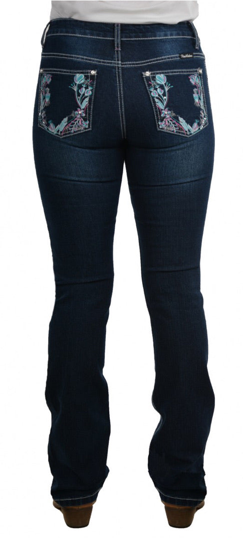 Pure Western Womens Madison Boot Cut Jean 34 Leg