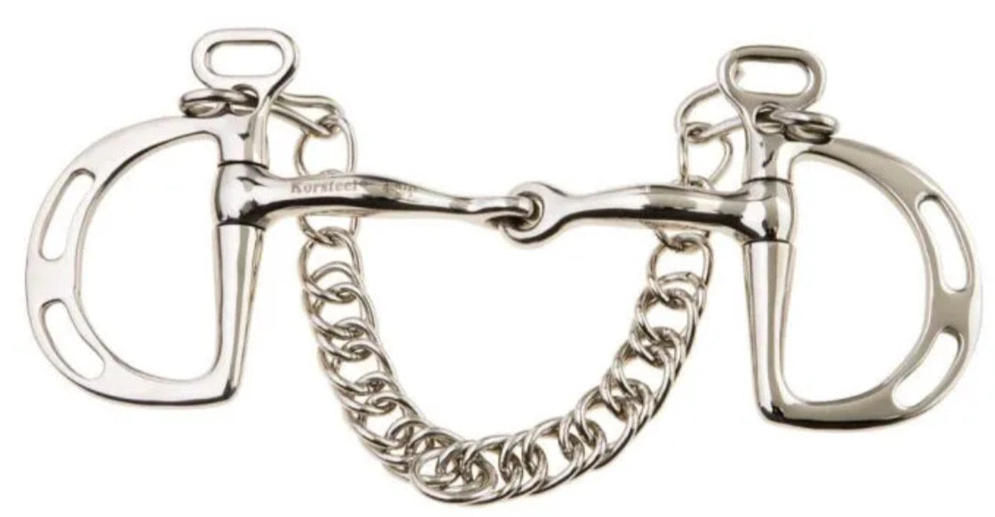 JP Korsteel Stainless Steel Jointed Slotted Ring Kimblewick Bit 4.5”