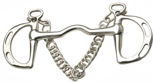 JP Korsteel Stainless Steel Port Mouth Slotted Ring Kimblewick Bit 5.5”